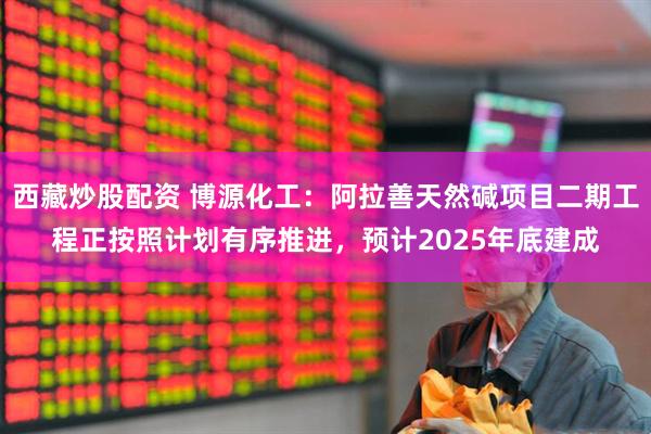 西藏炒股配资 博源化工：阿拉善天然碱项目二期工程正按照计划有序推进，预计2025年底建成